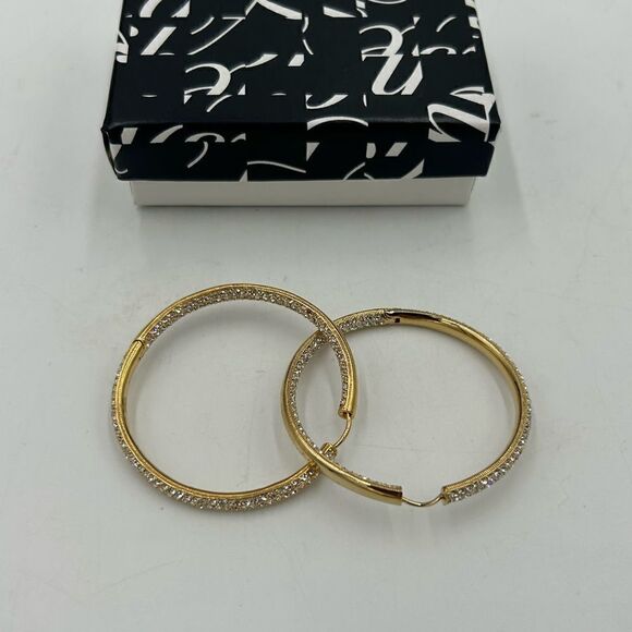 Women’s Adriana Orsini gold tone/crystal earrings - Picture 5 of 6